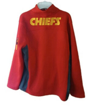NFL Team Apparel Men's Kansas City‎ Chiefs Pullover Sz XL Quarter Zip Red Fleece